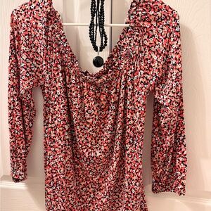 MICHAEL Michael Kors Vibrant Red Patterned Blouse